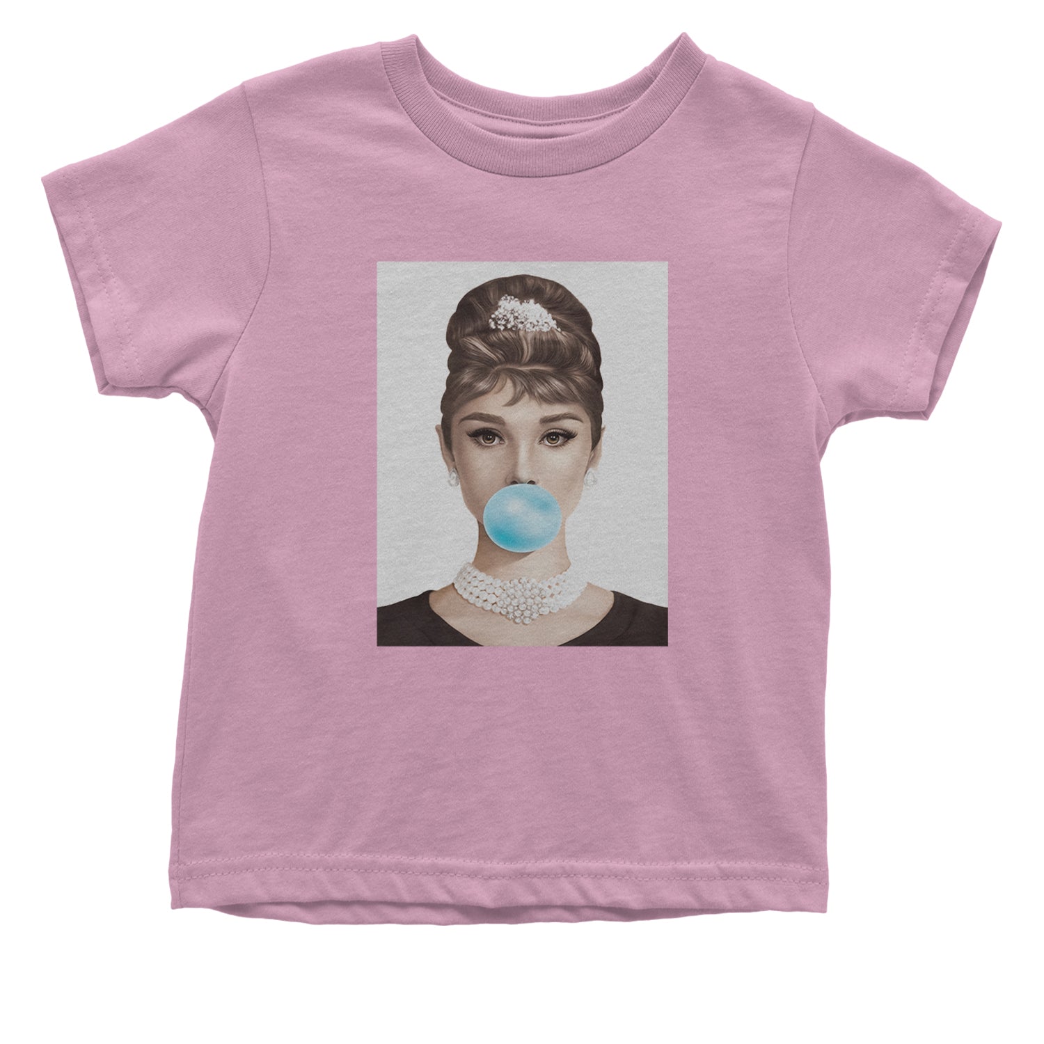 Audrey Hepburn Chewing Bubble Gum American Icon Infant One-Piece Romper Bodysuit and Toddler T-shirt Light Pink