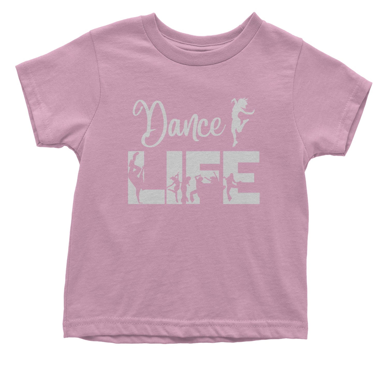 Dance Life Silhouette Dancers Infant One-Piece Romper Bodysuit and Toddler T-shirt Light Pink