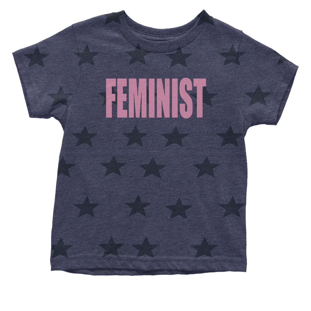 Feminist (Pink Print) Infant One-Piece Romper Bodysuit and Toddler T-shirt Navy Blue STAR