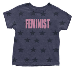 Feminist (Pink Print) Infant One-Piece Romper Bodysuit and Toddler T-shirt Navy Blue STAR