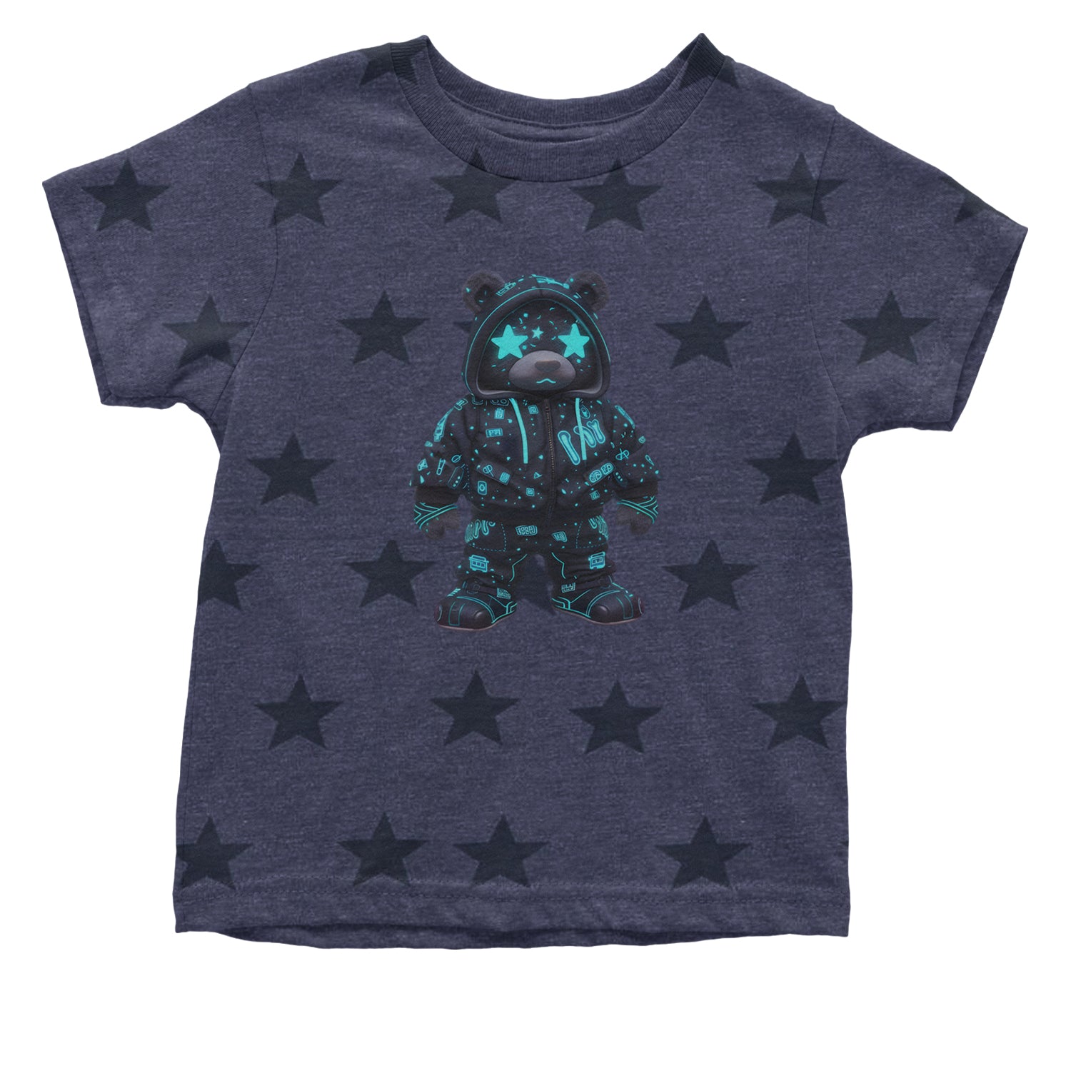 Starry Eyed Vaporwave Urban Graffiti Bear Infant One-Piece Romper Bodysuit Or Toddler T-shirt Navy Blue STAR