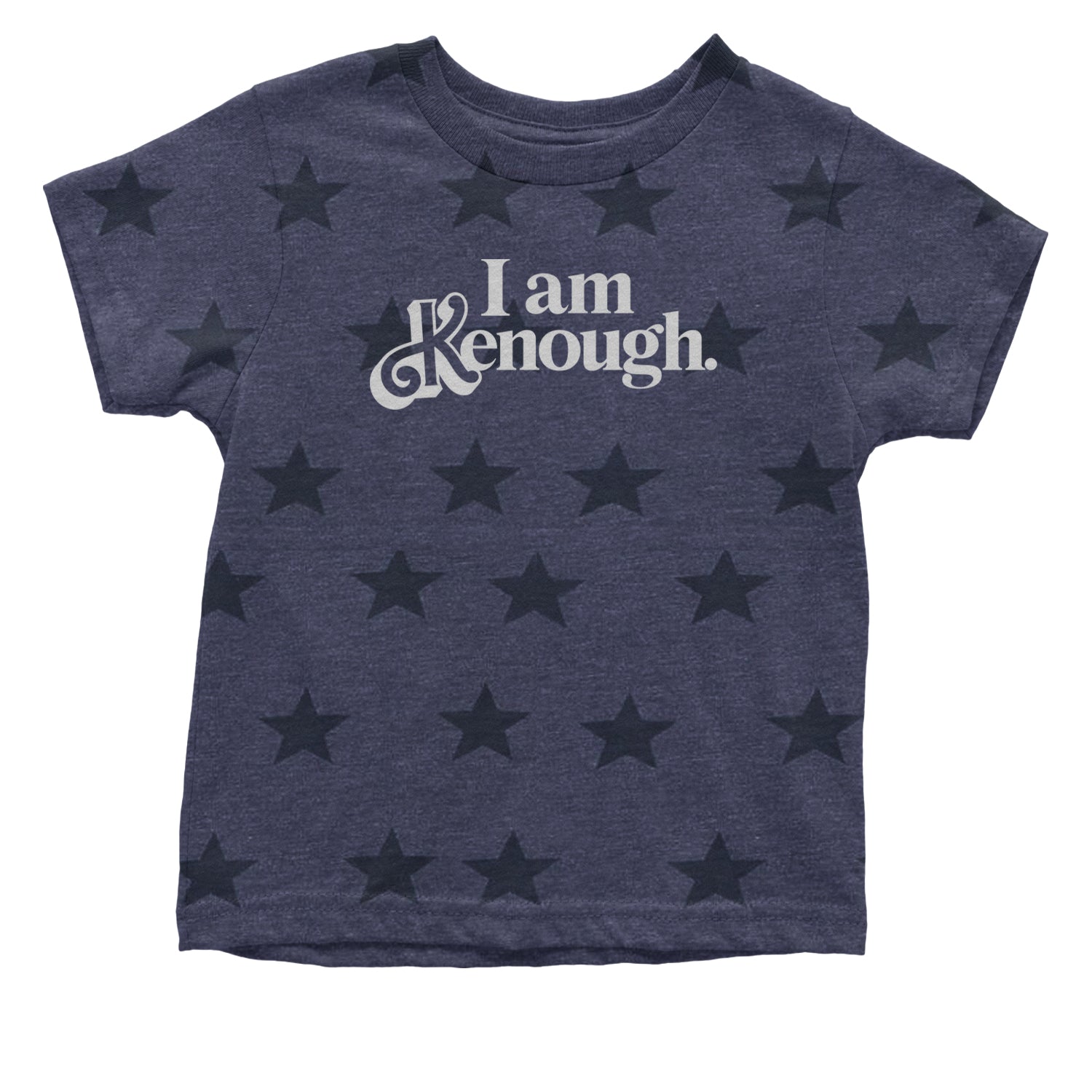 I Am Kenough White Print Infant One-Piece Romper Bodysuit and Toddler T-shirt Navy Blue STAR