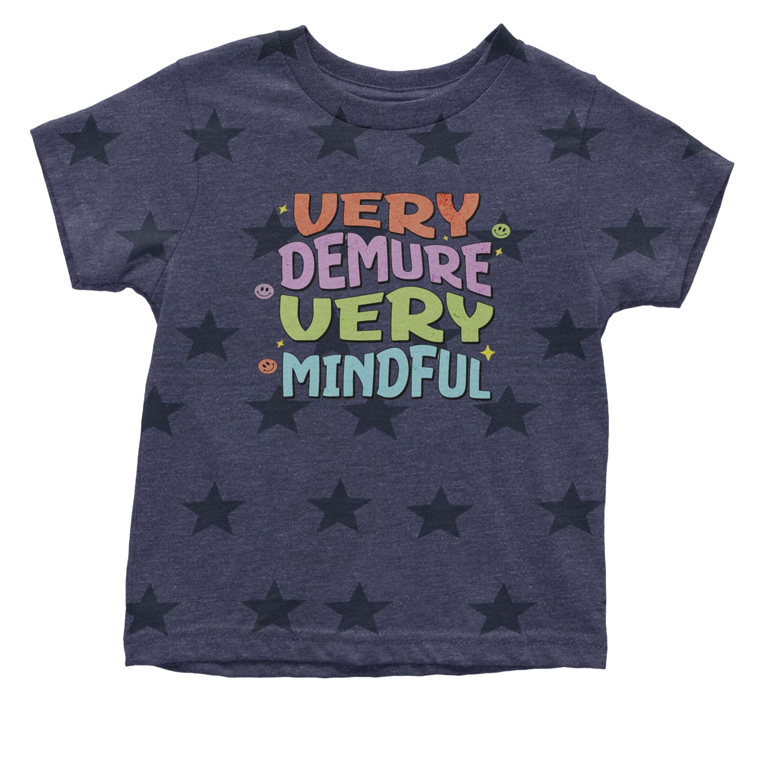 Very Demure, Very Mindful Infant One-Piece Romper Bodysuit and Toddler T-shirt Navy Blue STAR