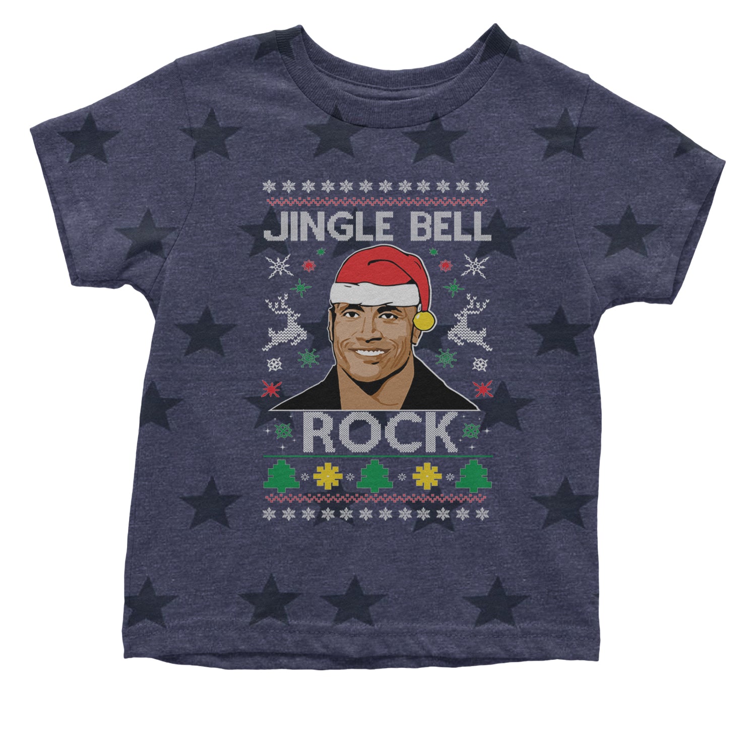 Jingle Bell Rock Ugly Christmas Infant One-Piece Romper Bodysuit and Toddler T-shirt Navy Blue STAR