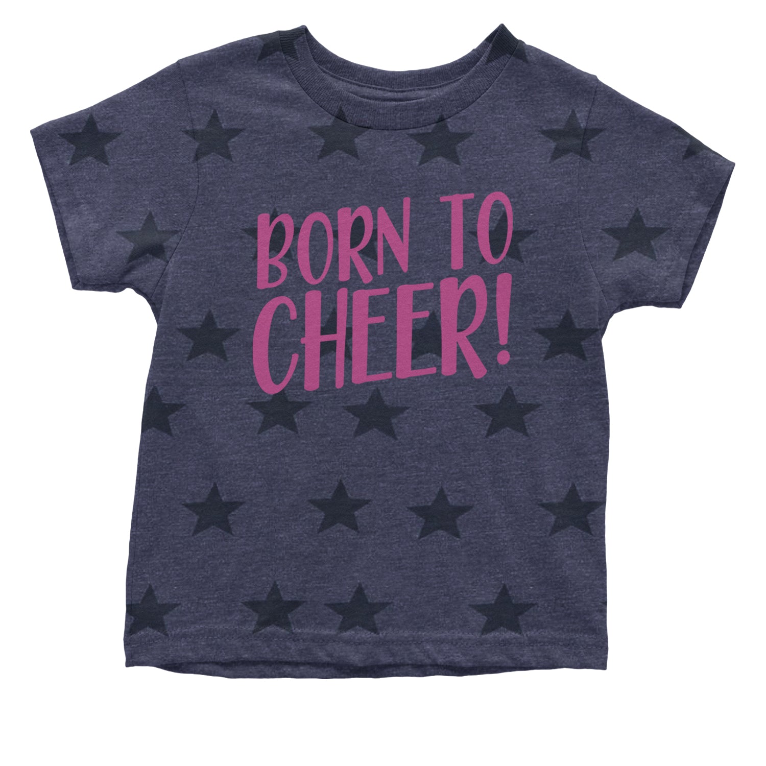 Born To Cheer Infant One-Piece Romper Bodysuit and Toddler T-shirt Navy Blue STAR