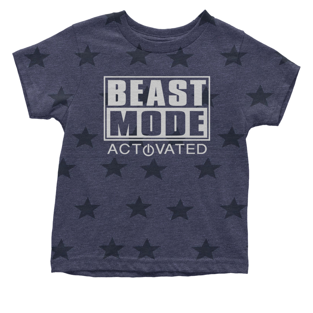 Activated Beast Mode Workout Gym Clothing Infant One-Piece Romper Bodysuit and Toddler T-shirt Navy Blue STAR