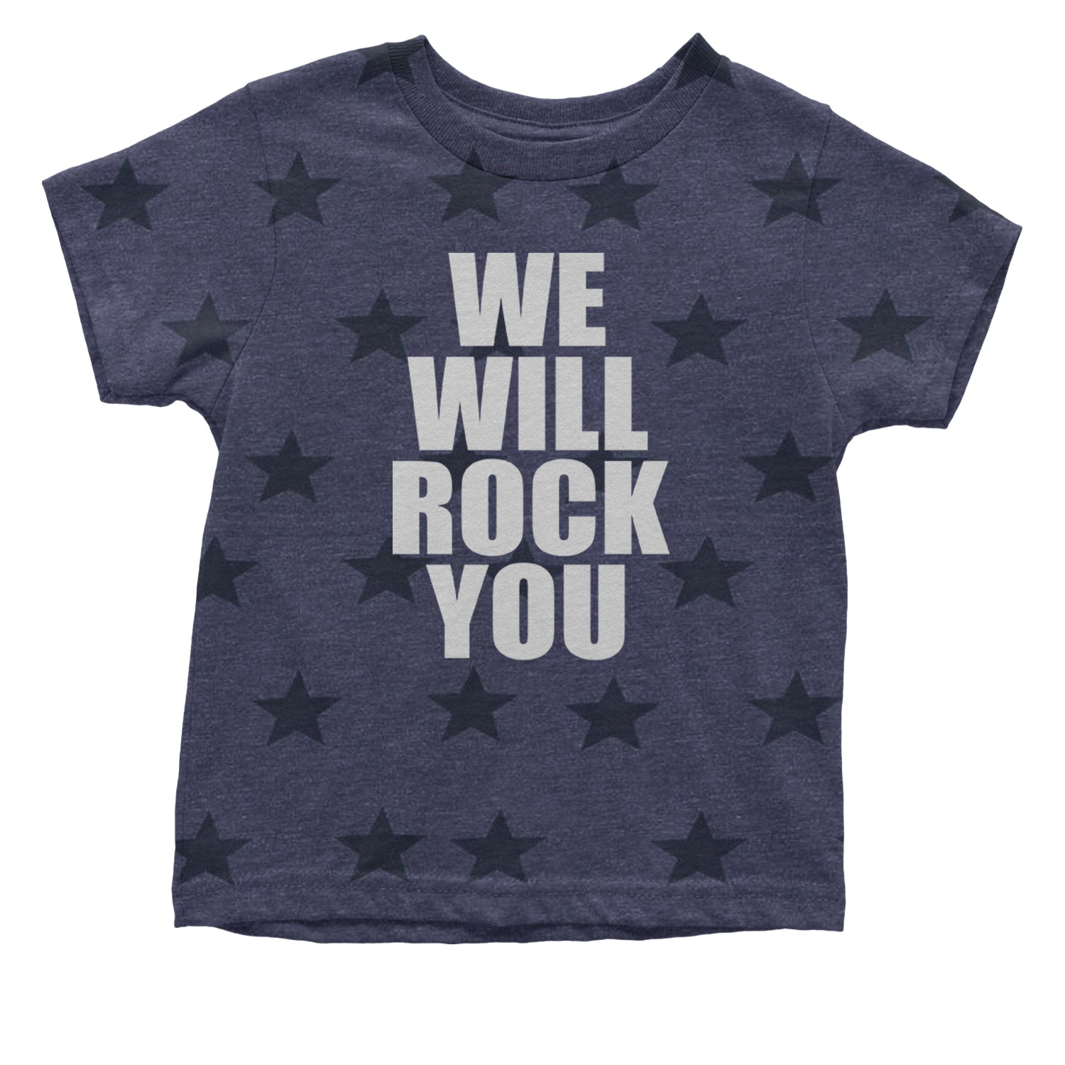 We Will Rock You Infant One-Piece Romper Bodysuit and Toddler T-shirt Navy Blue STAR