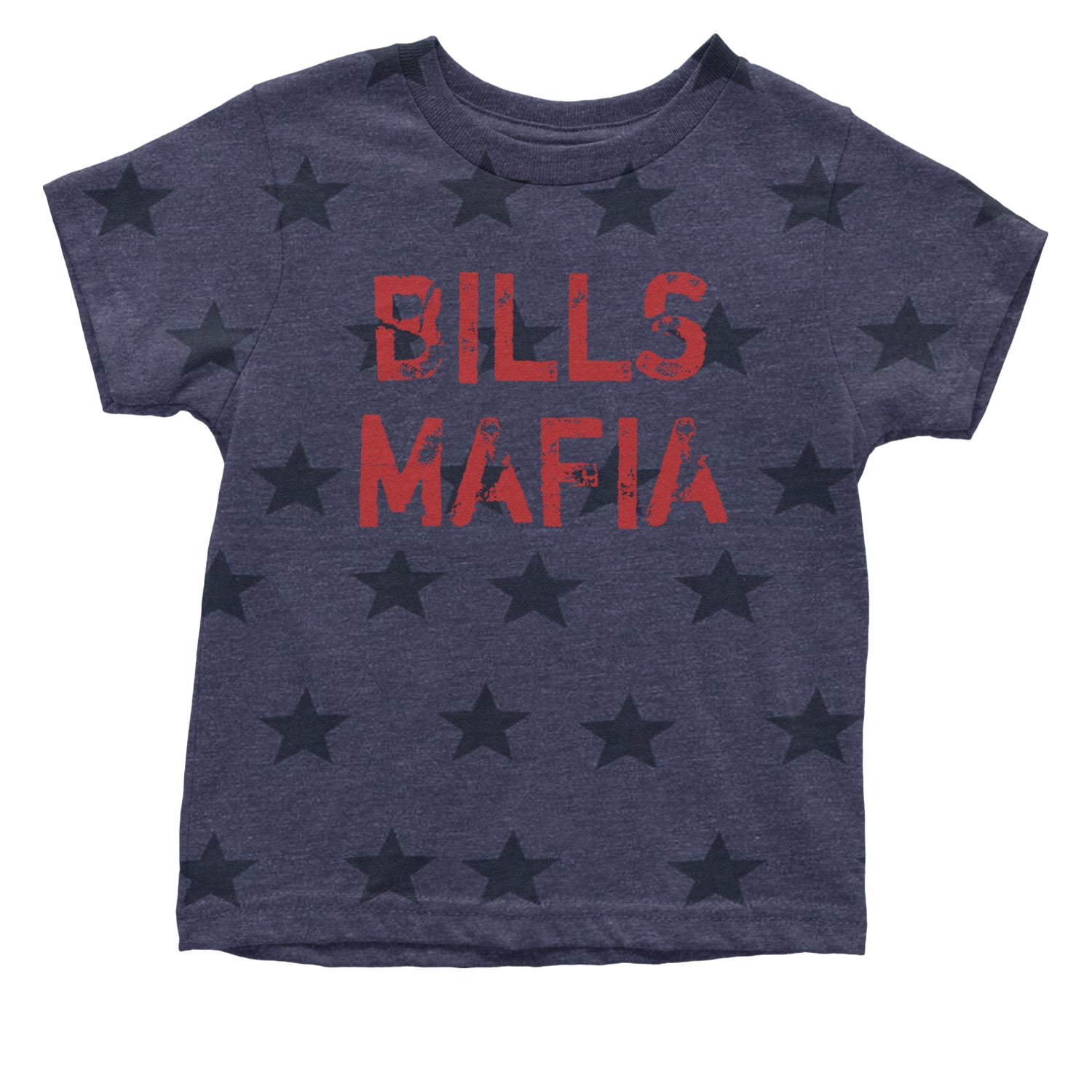 Distressed Bills Mafia Football Infant One-Piece Romper Bodysuit and Toddler T-shirt Navy Blue STAR