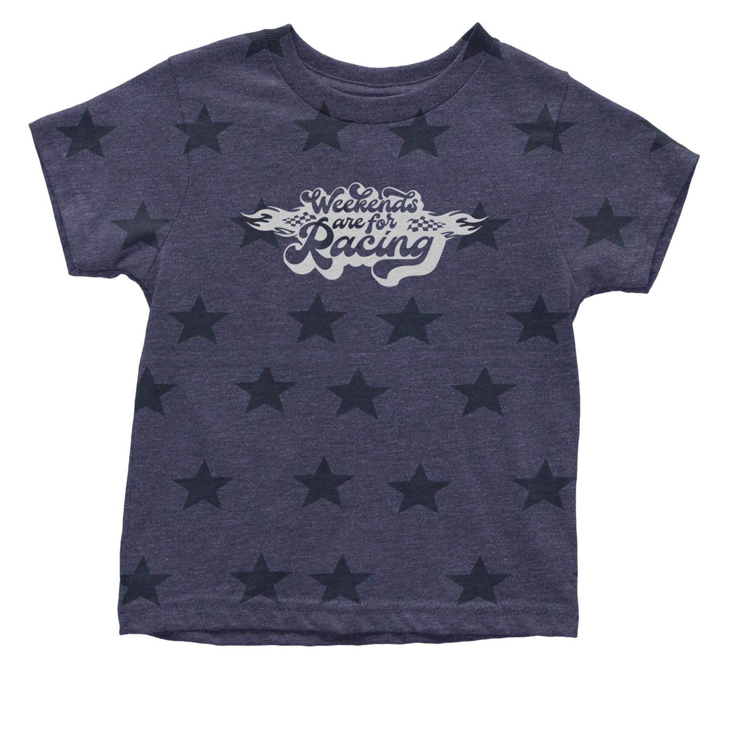 Weekends Are For Racing Infant One-Piece Romper Bodysuit and Toddler T-shirt Navy Blue STAR