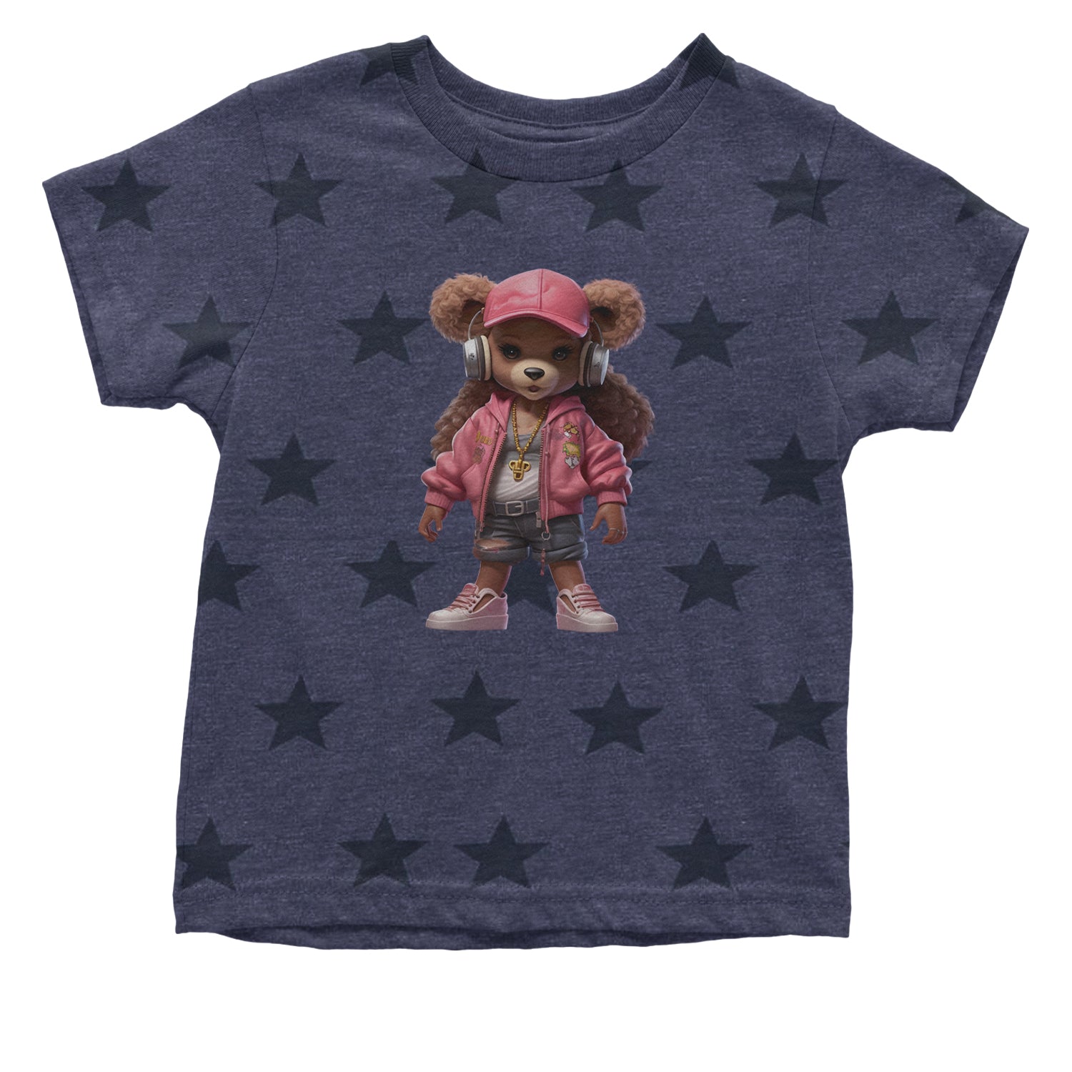 Pink Female Urban Graffiti Bear Infant One-Piece Romper Bodysuit Or Toddler T-shirt Navy Blue STAR