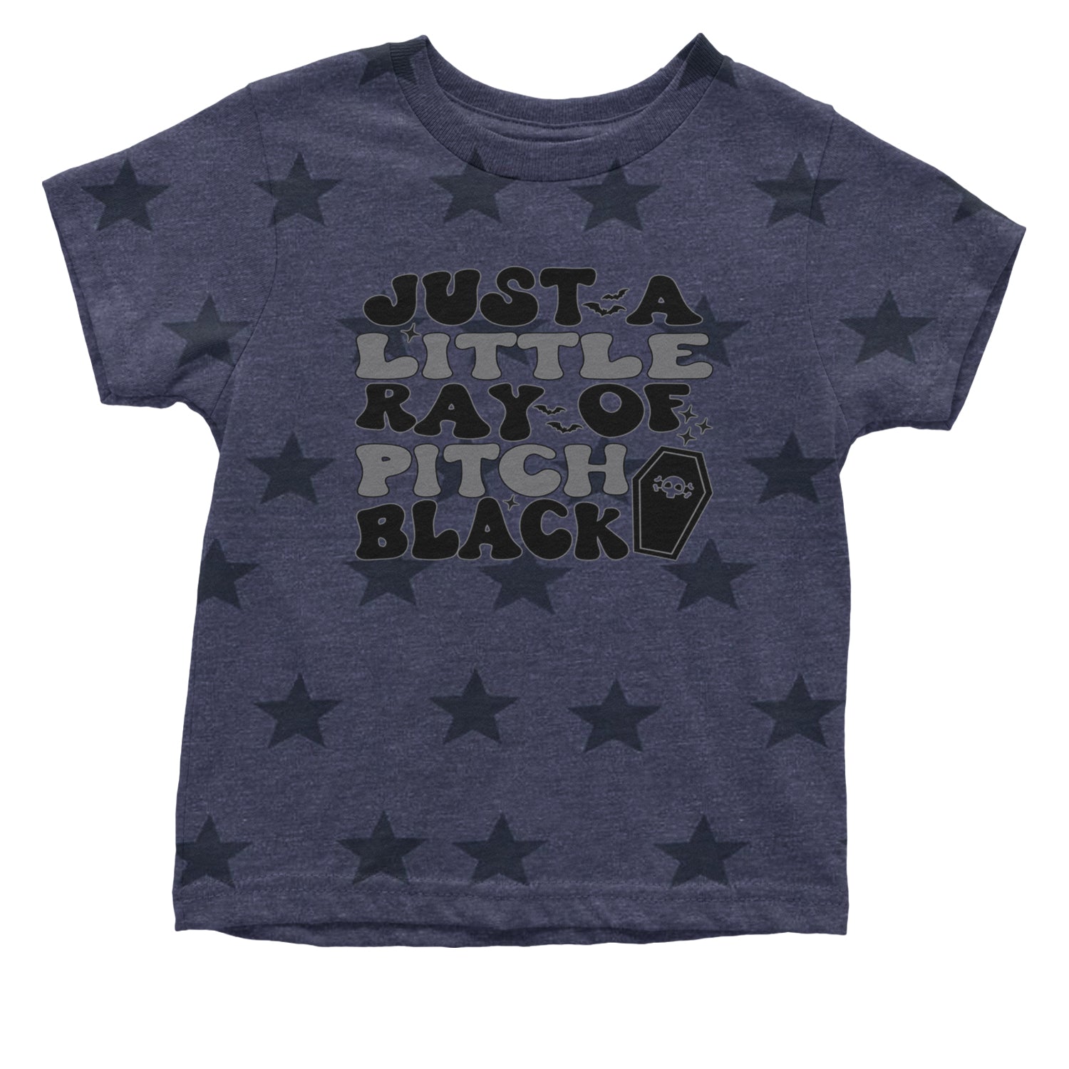 Just A Little Ray of Pitch Black Infant One-Piece Romper Bodysuit and Toddler T-shirt Navy Blue STAR