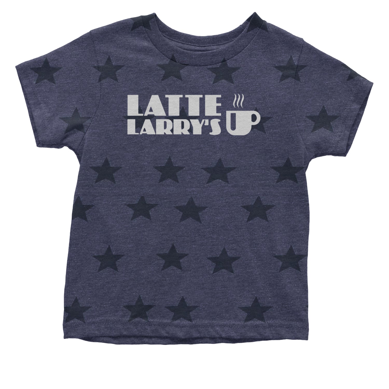 Latte Larry's Enthusiastic Coffee Infant One-Piece Romper Bodysuit and Toddler T-shirt Navy Blue STAR