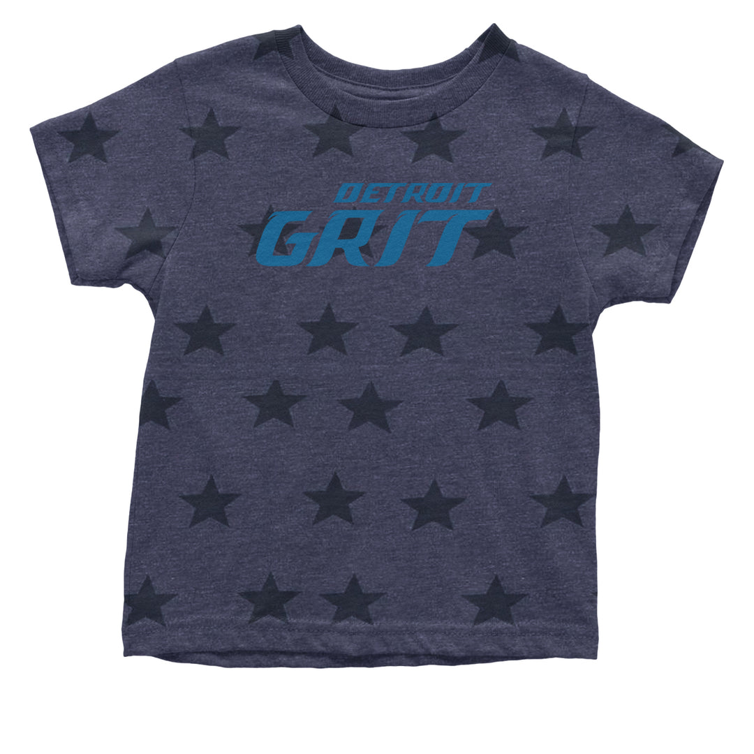 Grit Detroit Football Hard Knocks Infant One-Piece Romper Bodysuit and Toddler T-shirt Navy Blue STAR