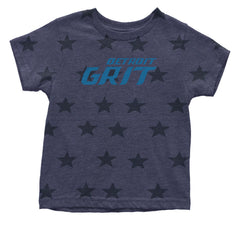 Grit Detroit Football Hard Knocks Infant One-Piece Romper Bodysuit and Toddler T-shirt Navy Blue STAR