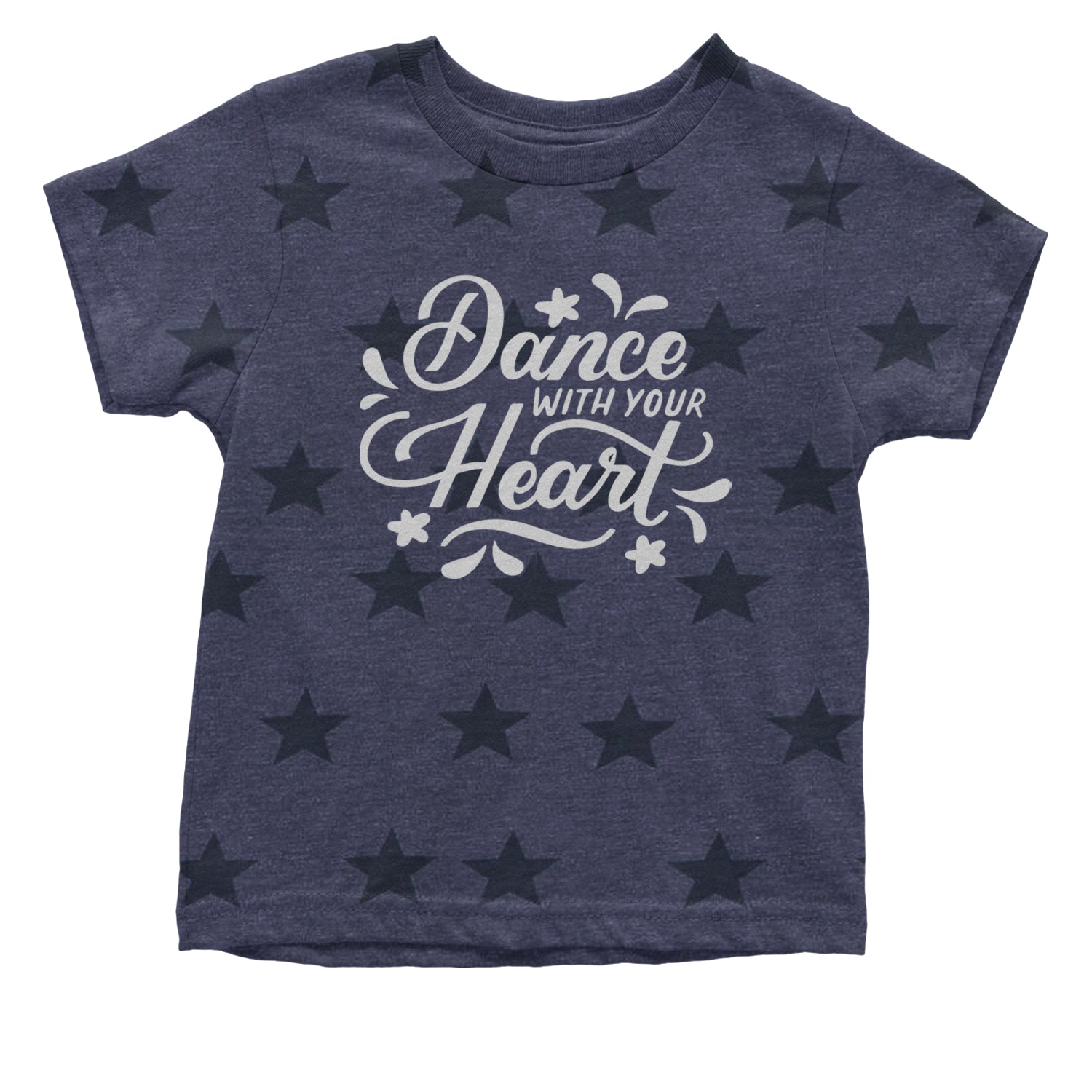 Dance With Your Heart Infant One-Piece Romper Bodysuit and Toddler T-shirt Navy Blue STAR