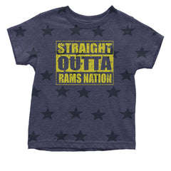 Straight Outta Rams Nation   Infant One-Piece Romper Bodysuit and Toddler T-shirt Navy Blue STAR