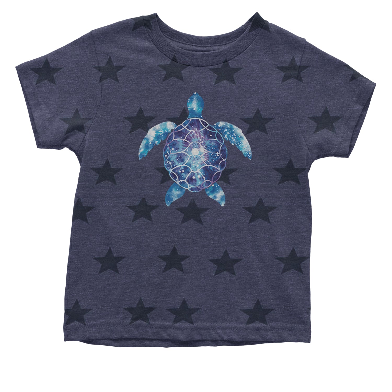 Ocean Aura Tie-Dye Sea Turtle Infant One-Piece Romper Bodysuit and Toddler T-shirt Navy Blue STAR