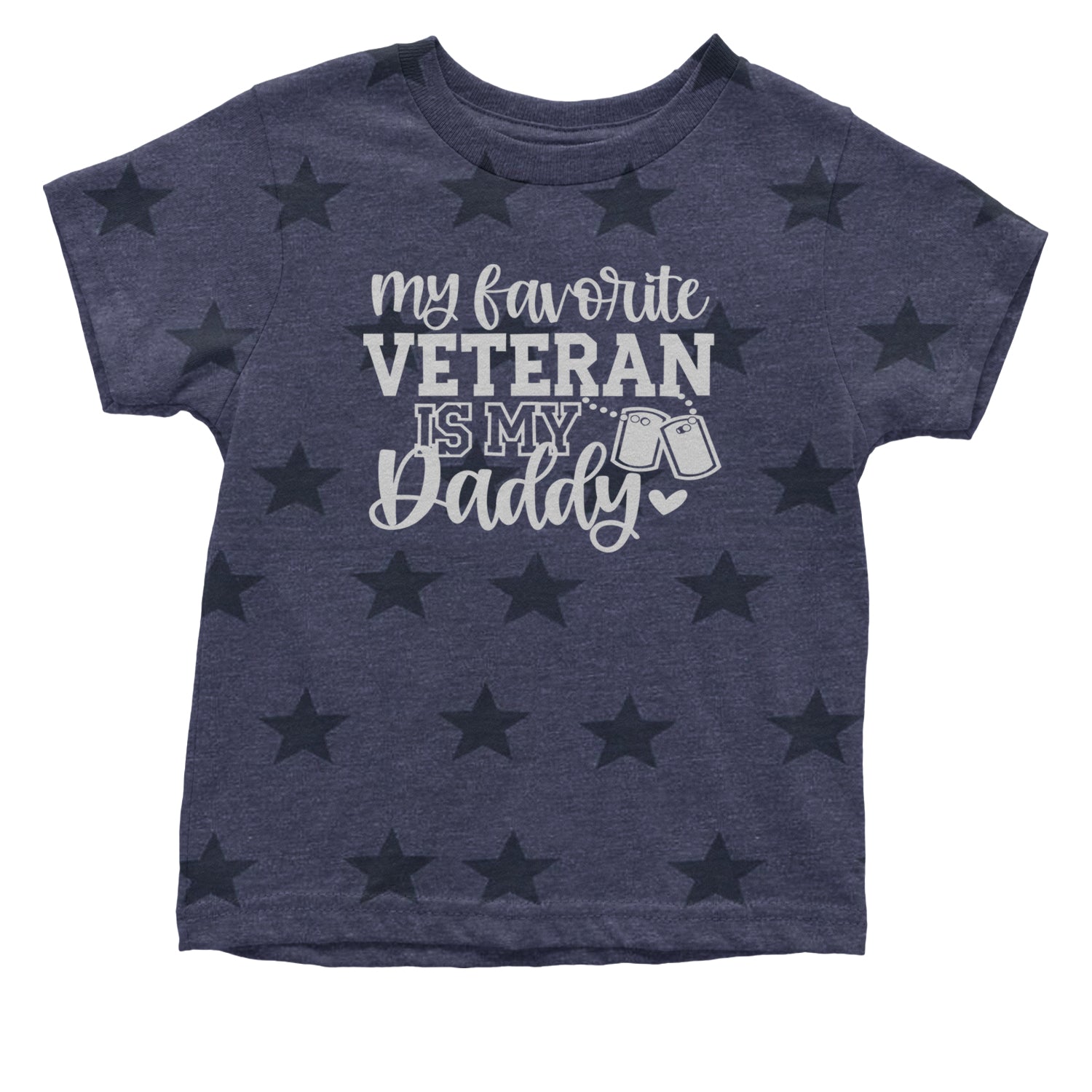 My Favorite Veteran Is My Daddy Infant One-Piece Romper Bodysuit and Toddler T-shirt Navy Blue STAR