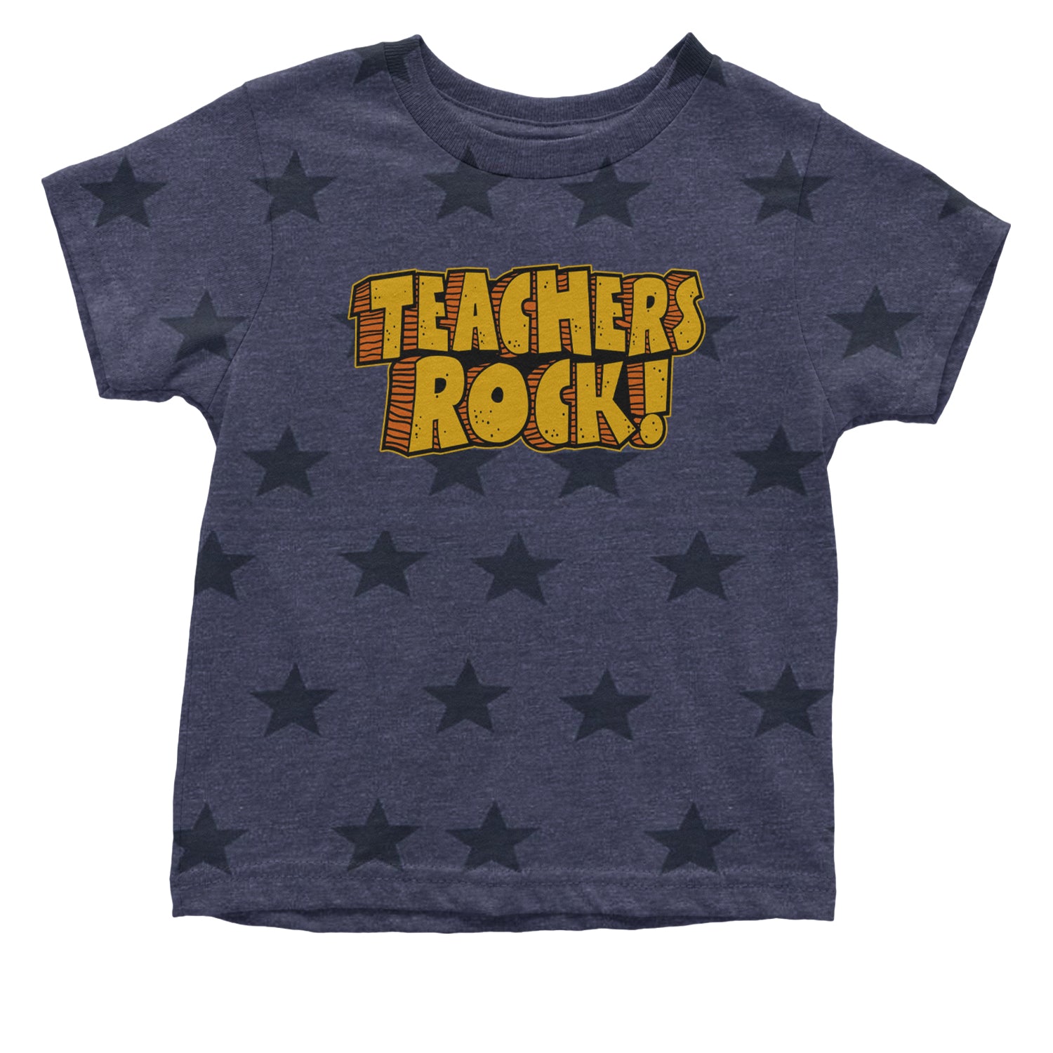 Teachers Rock Retro Infant One-Piece Romper Bodysuit and Toddler T-shirt Navy Blue STAR