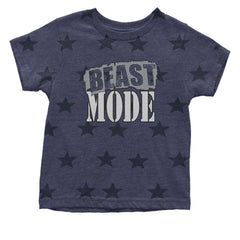 Beast Mode Training Gym Workout graphic on Onesie and Toddler T-Shirt in Navy Blue STAR alternate view 2