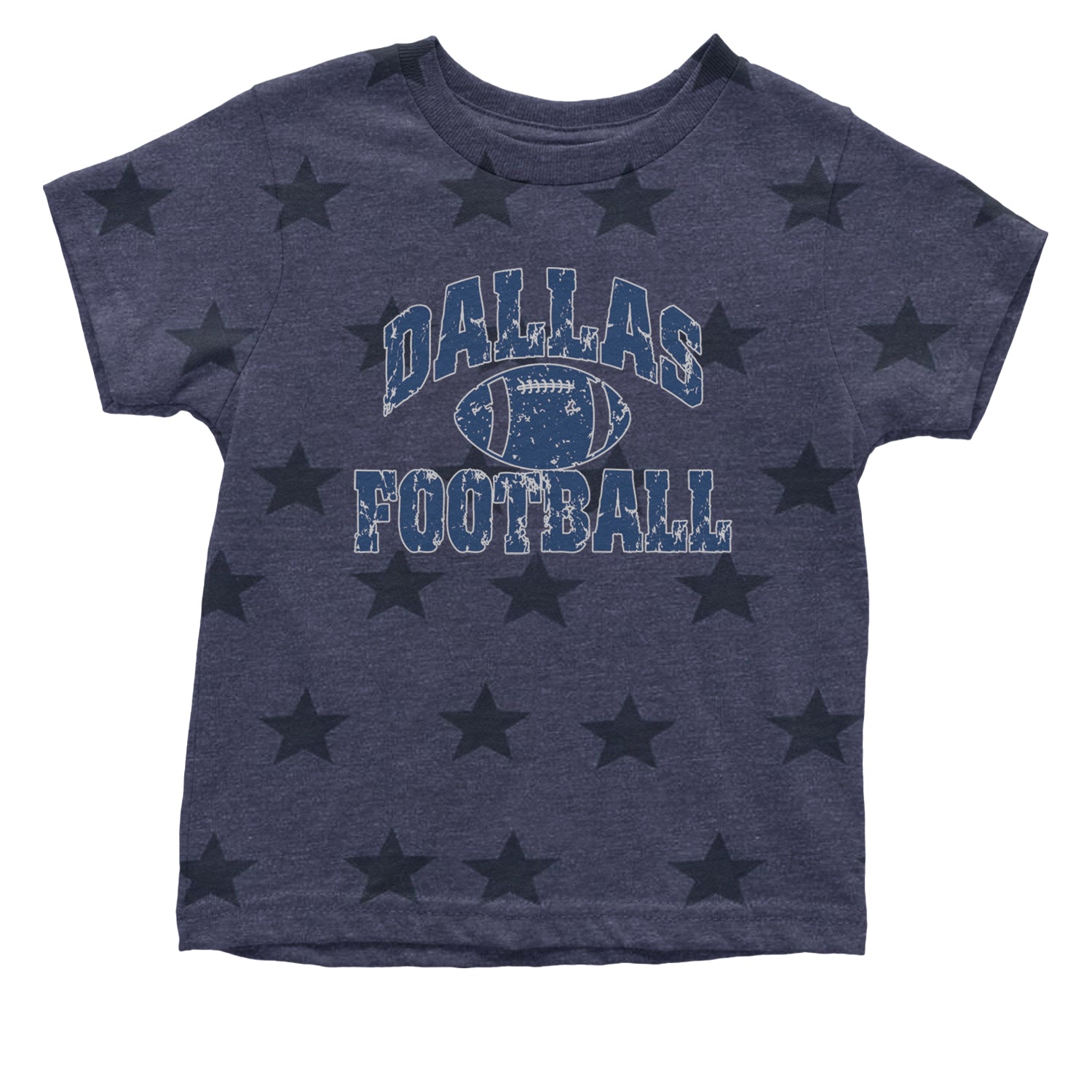 Dallas Distressed Football Infant One-Piece Romper Bodysuit and Toddler T-shirt Navy Blue STAR