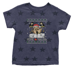 Home Malone Ugly Christmas graphic on Onesie and Toddler T-Shirt in Navy Blue STAR alternate view 2