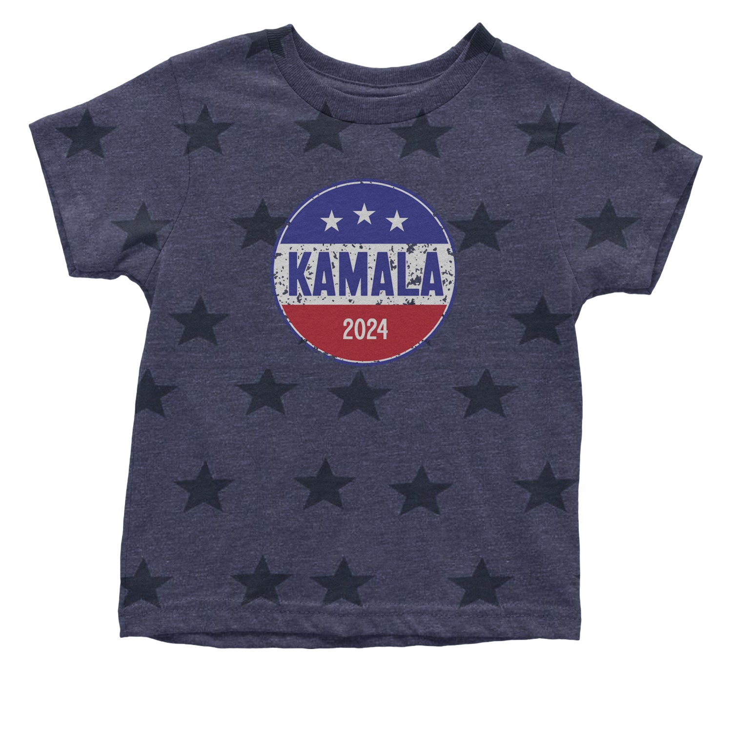 Kamala Badge 2024 - Kamala Harris For President 2024 Infant One-Piece Romper Bodysuit and Toddler T-shirt Navy Blue STAR