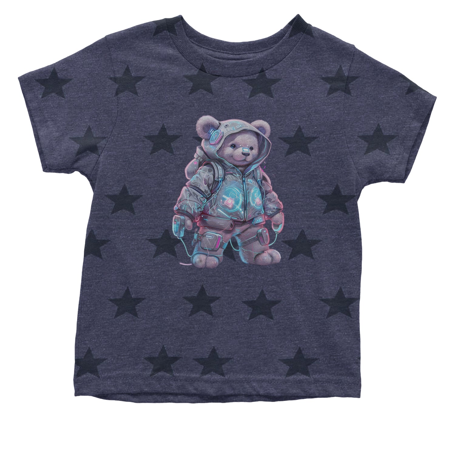 Cyberpunk Adventure Urban Graffiti Bear Infant One-Piece Romper Bodysuit Or Toddler T-shirt Navy Blue STAR