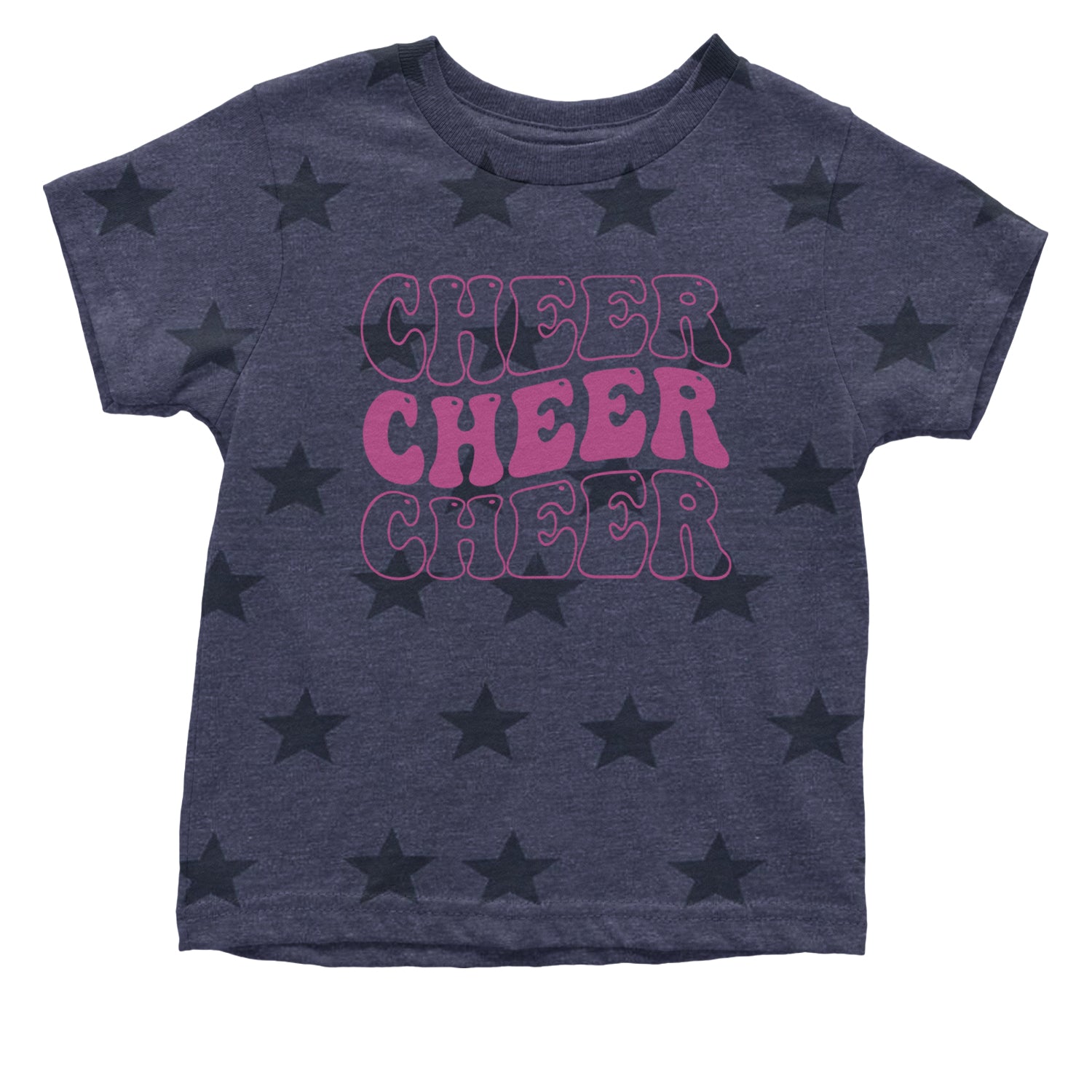 Cheer Cheer Cheer Infant One-Piece Romper Bodysuit and Toddler T-shirt Navy Blue STAR