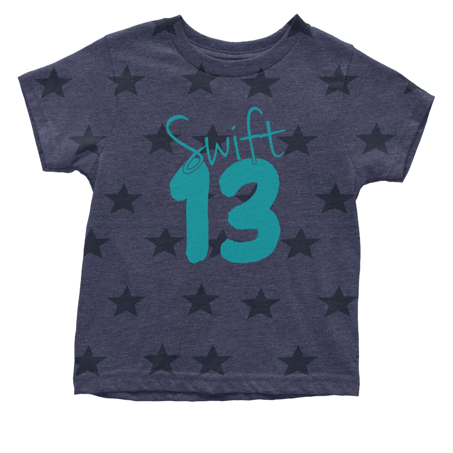 13 Swift 13 Lucky Number Era TTPD Infant One-Piece Romper Bodysuit and Toddler T-shirt Navy Blue STAR