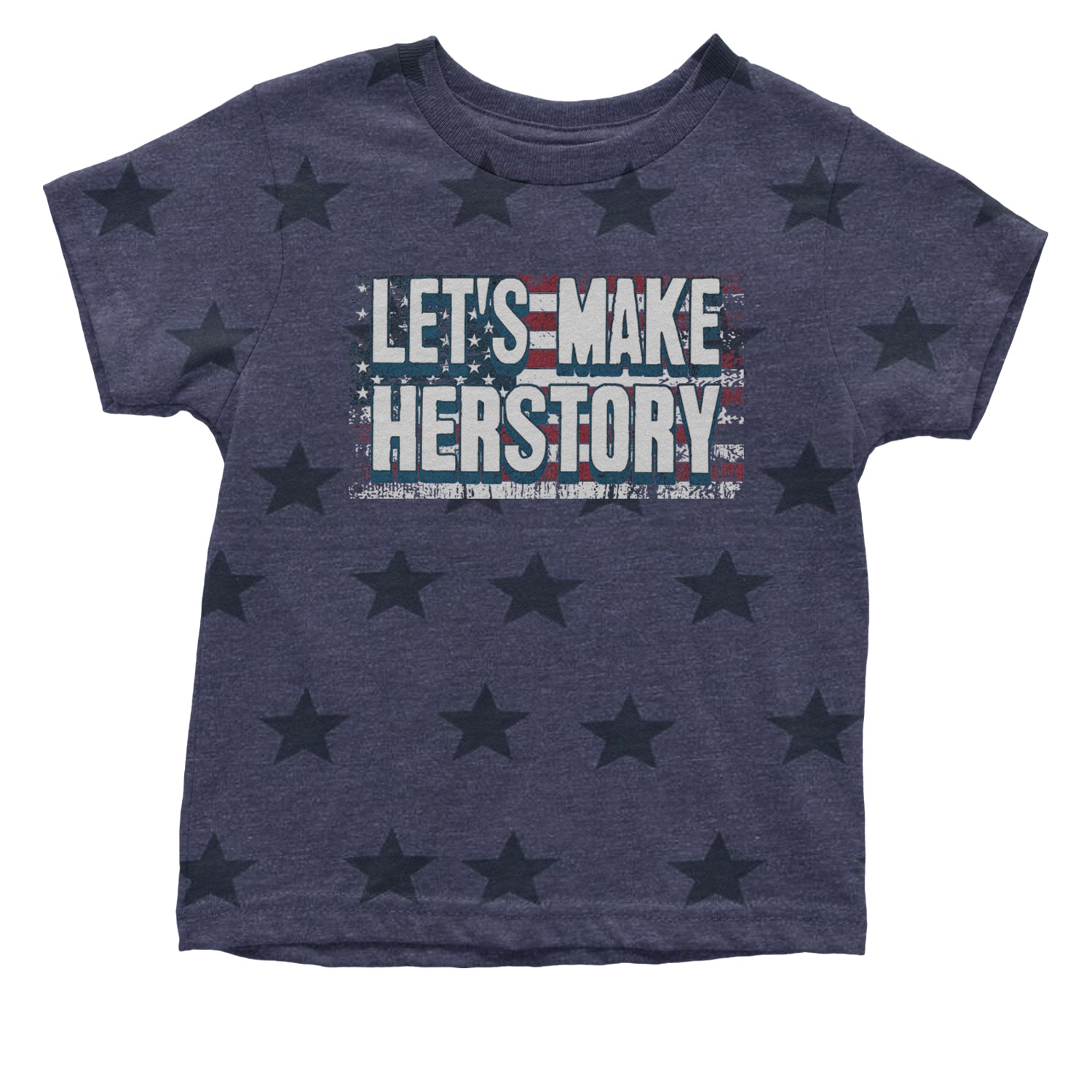 Lets Make Herstory - Support Kamala Harris For President 2024 Infant One-Piece Romper Bodysuit and Toddler T-shirt Navy Blue STAR