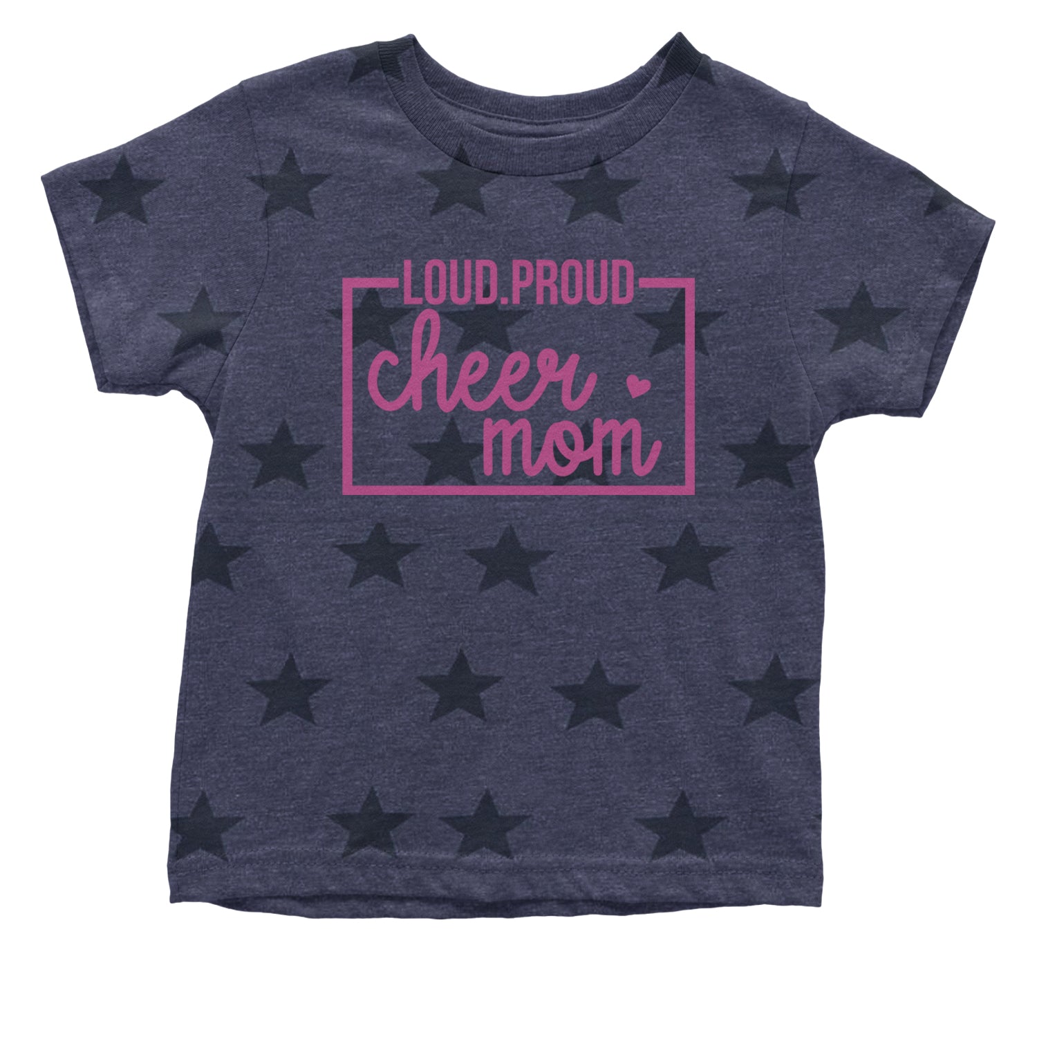 Loud Proud Cheerleader Mom Infant One-Piece Romper Bodysuit and Toddler T-shirt Navy Blue STAR