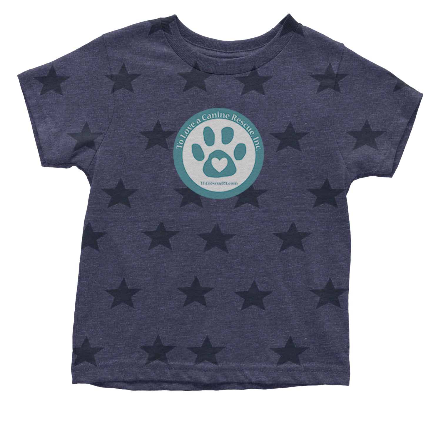 TLC To Love a Canine Dog Rescue Teal Infant One-Piece Romper Bodysuit and Toddler T-shirt Navy Blue STAR