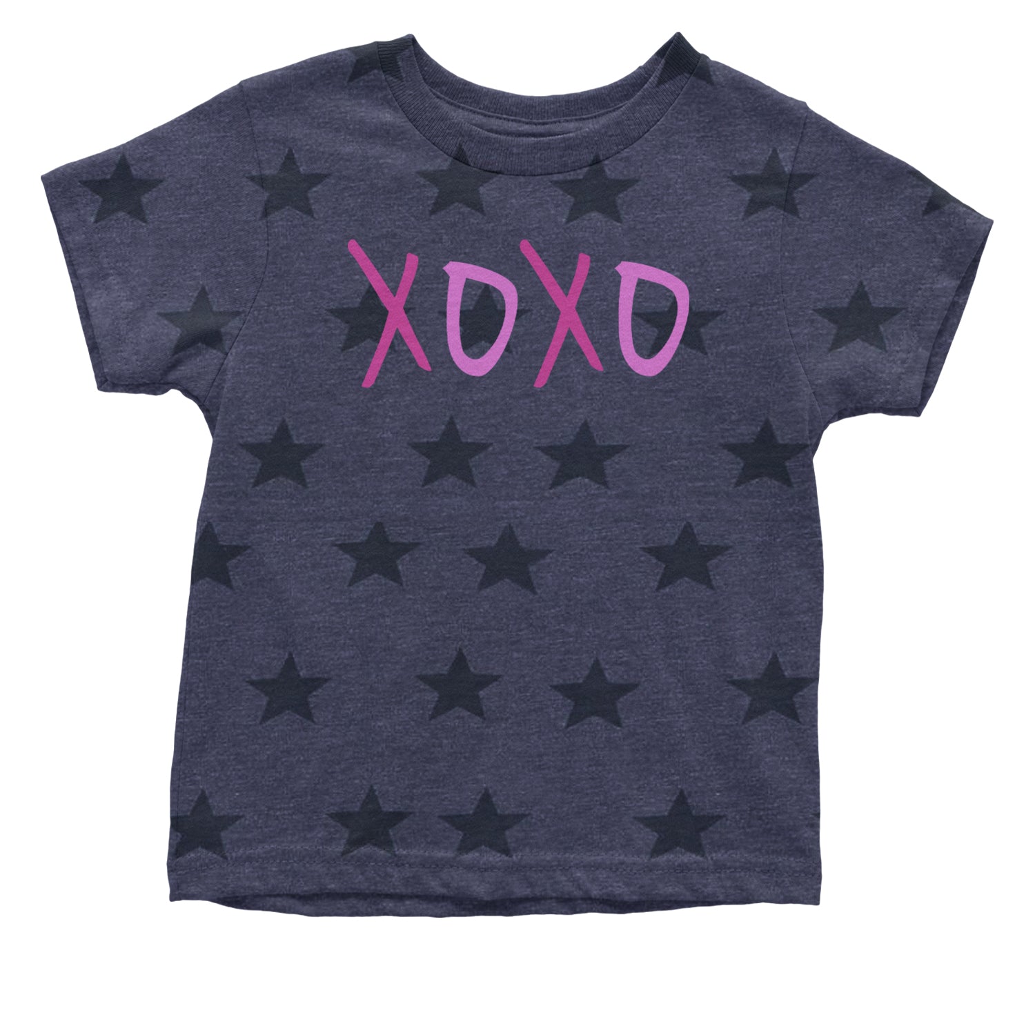 XOXO Pink Print Infant One-Piece Romper Bodysuit and Toddler T-shirt Navy Blue STAR