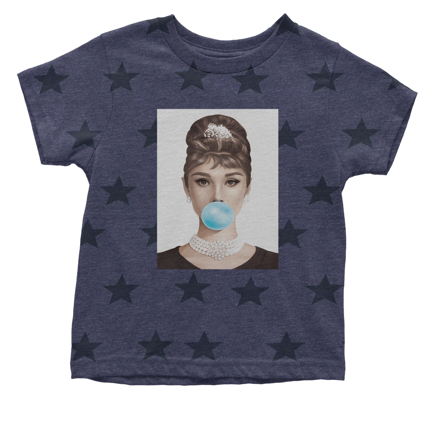 Audrey Hepburn Chewing Bubble Gum American Icon Infant One-Piece Romper Bodysuit and Toddler T-shirt Navy Blue STAR