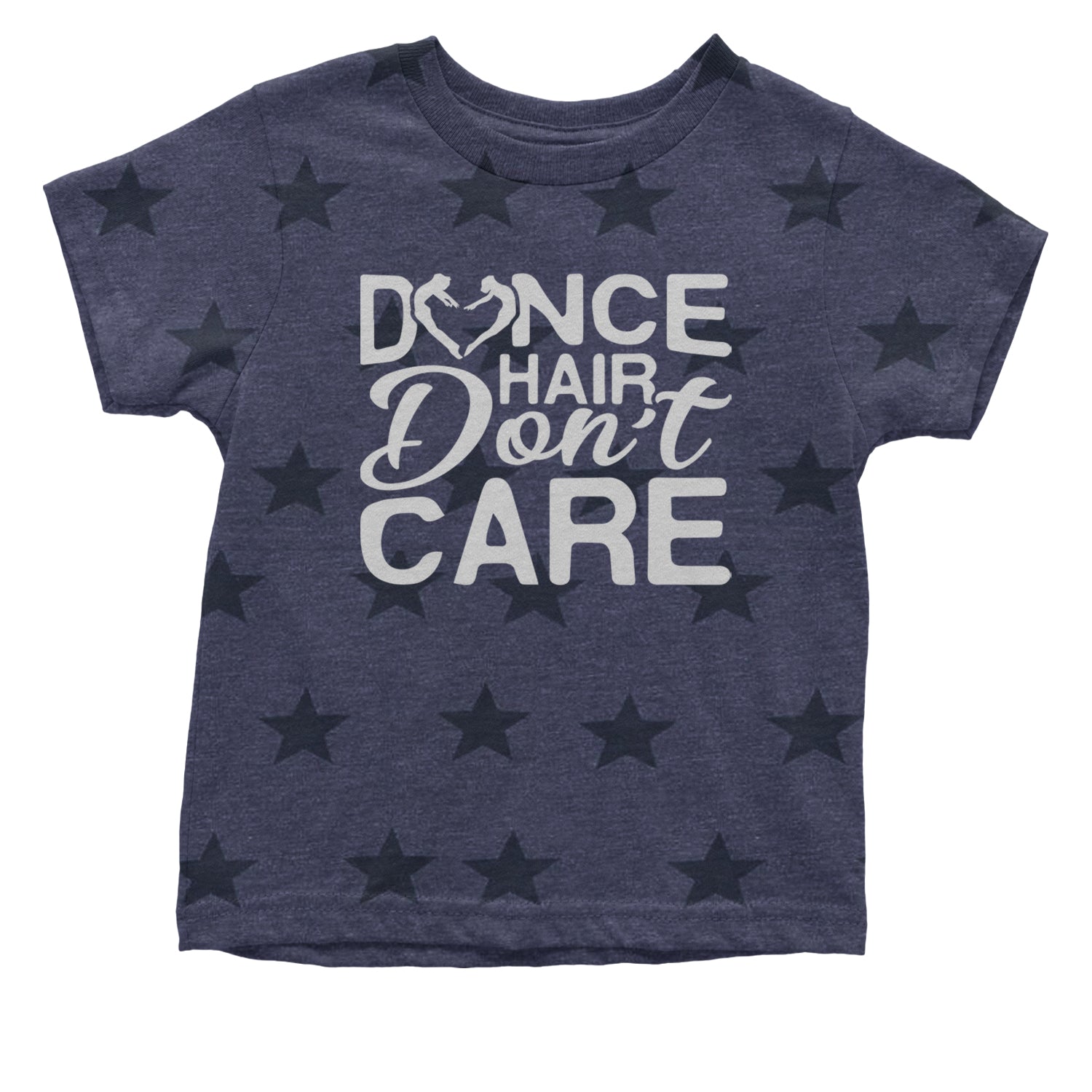 Dance Hair Don't Care Infant One-Piece Romper Bodysuit and Toddler T-shirt Navy Blue STAR