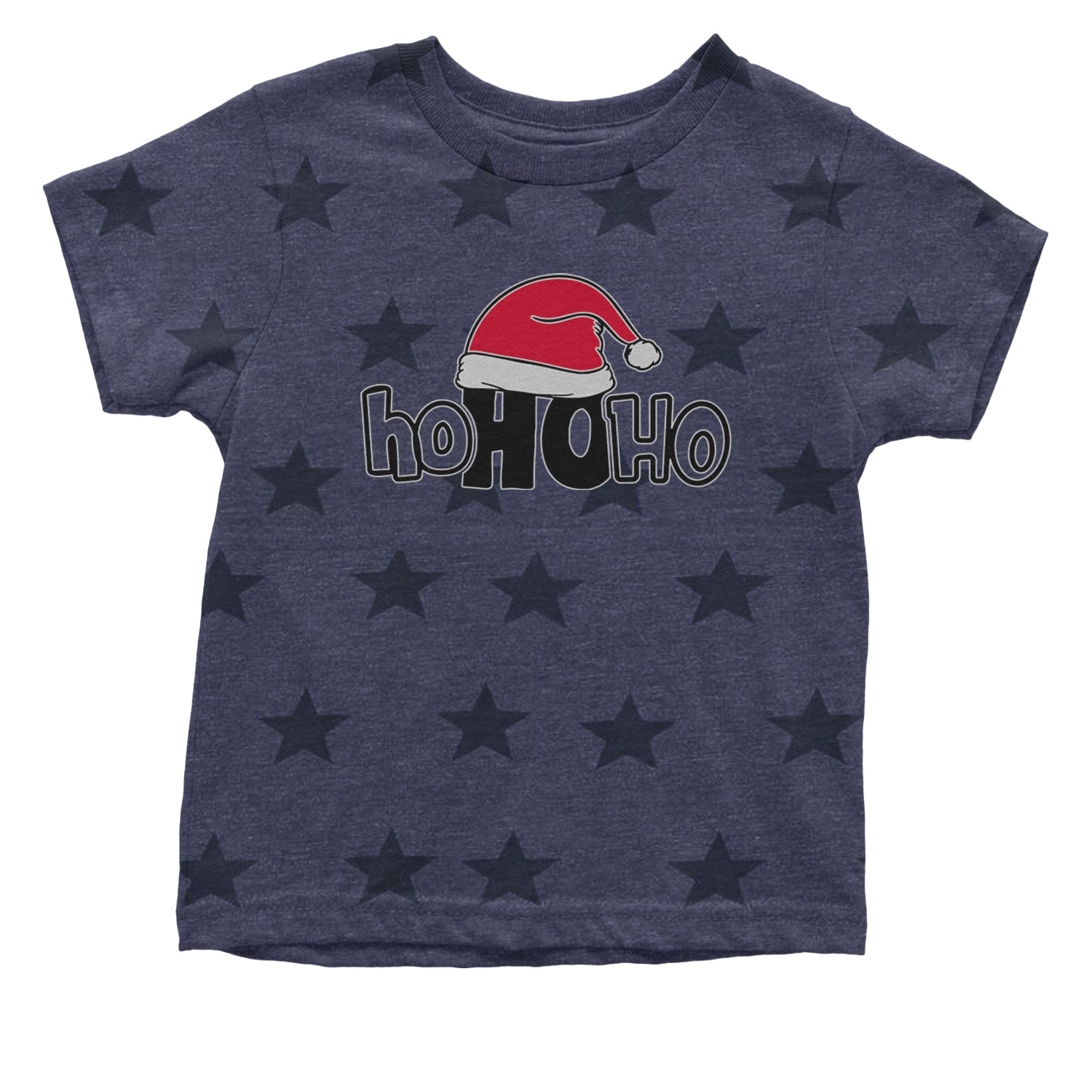 Ho Ho Ho Santa Christmas Hat Infant One-Piece Romper Bodysuit and Toddler T-shirt Navy Blue STAR