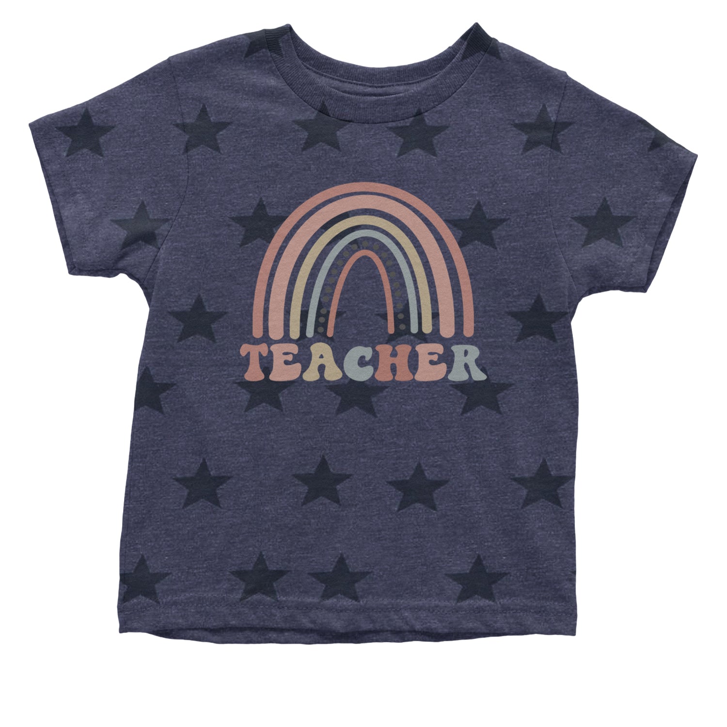 Teacher Pastel Rainbow Infant One-Piece Romper Bodysuit and Toddler T-shirt Navy Blue STAR