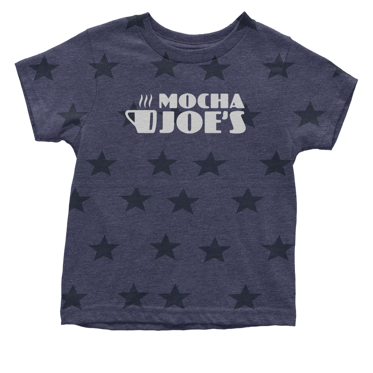 Mocha Joe's Enthusiastic Coffee Infant One-Piece Romper Bodysuit and Toddler T-shirt Navy Blue STAR