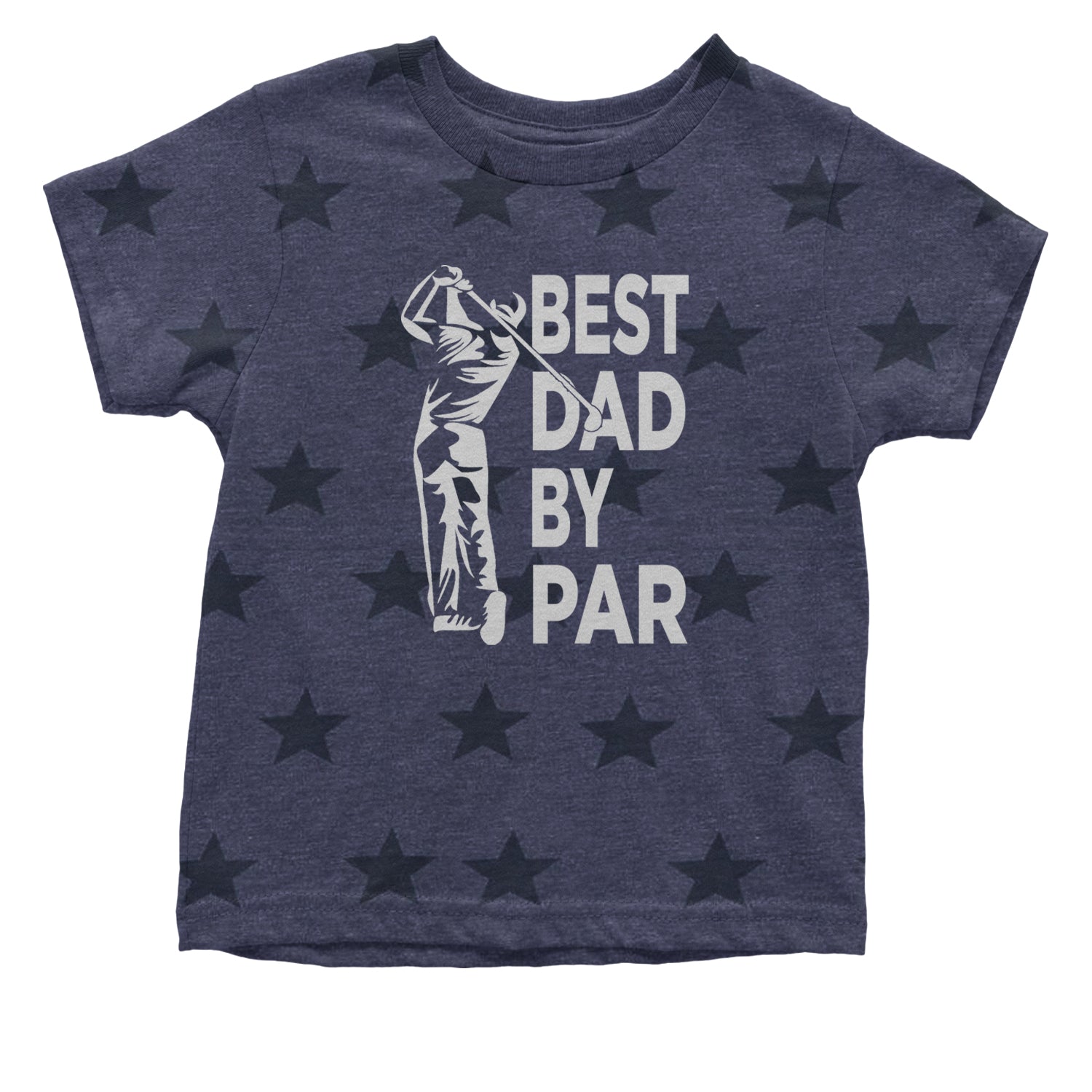 Best Dad By Par Golfing Gift For Father Infant One-Piece Romper Bodysuit and Toddler T-shirt Navy Blue STAR