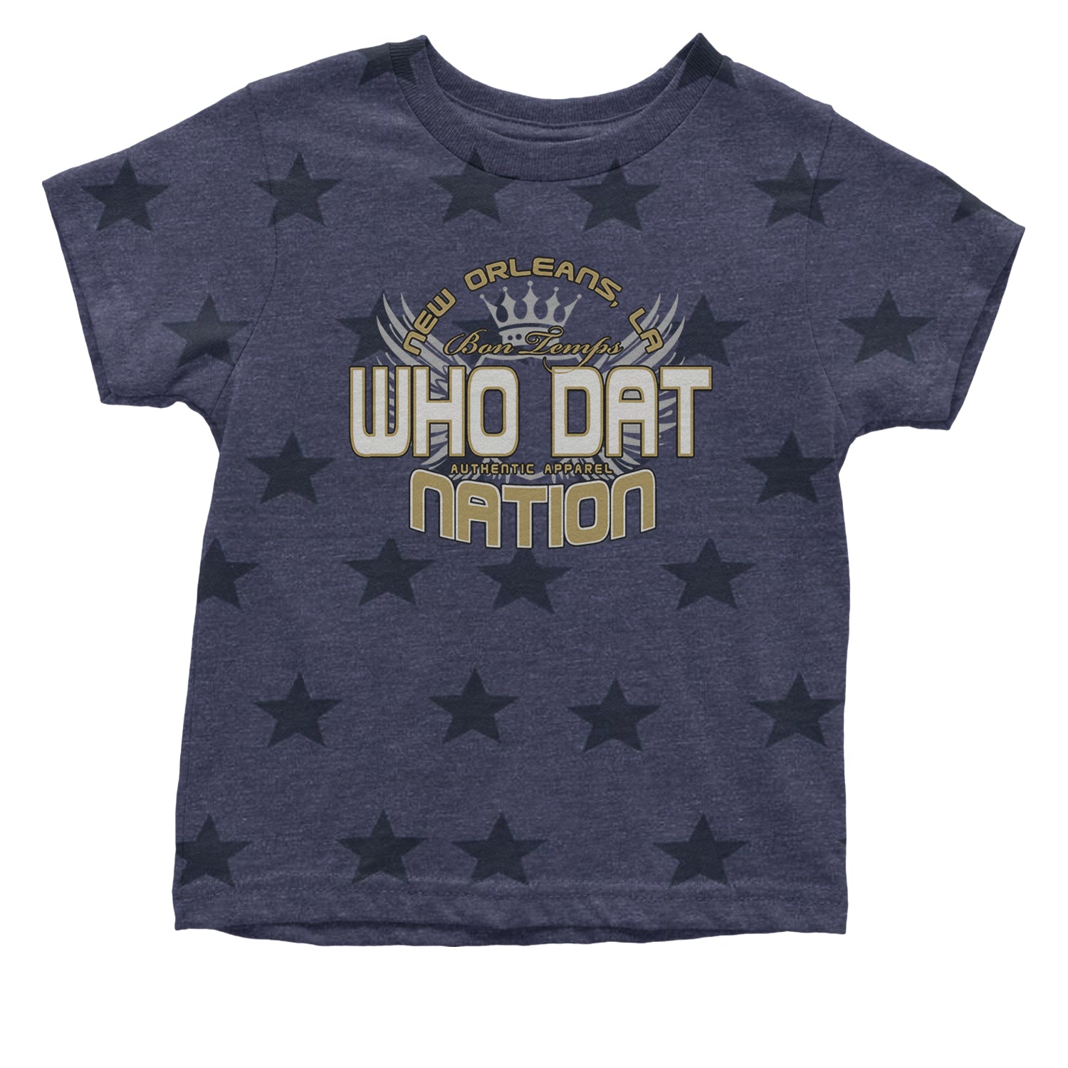 Who Dat Nation New Orleans (Color) Infant One-Piece Romper Bodysuit and Toddler T-shirt Navy Blue STAR