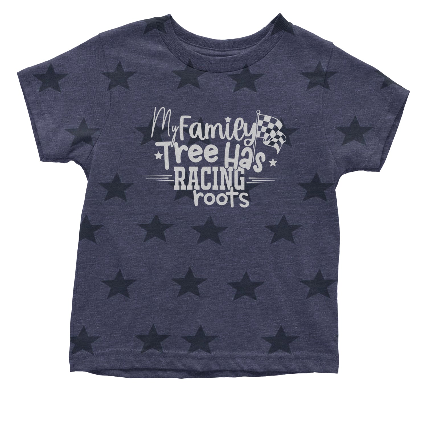 My Family Tree Has Racing Roots Infant One-Piece Romper Bodysuit and Toddler T-shirt Navy Blue STAR