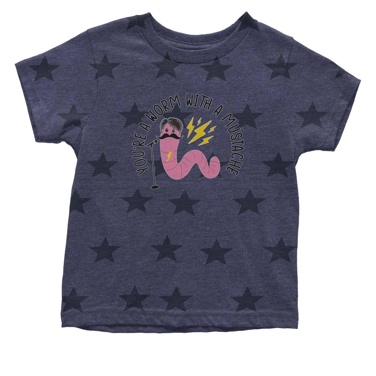 You're A Worm With A Mustache Tom Scandoval Infant One-Piece Romper Bodysuit and Toddler T-shirt Navy Blue STAR