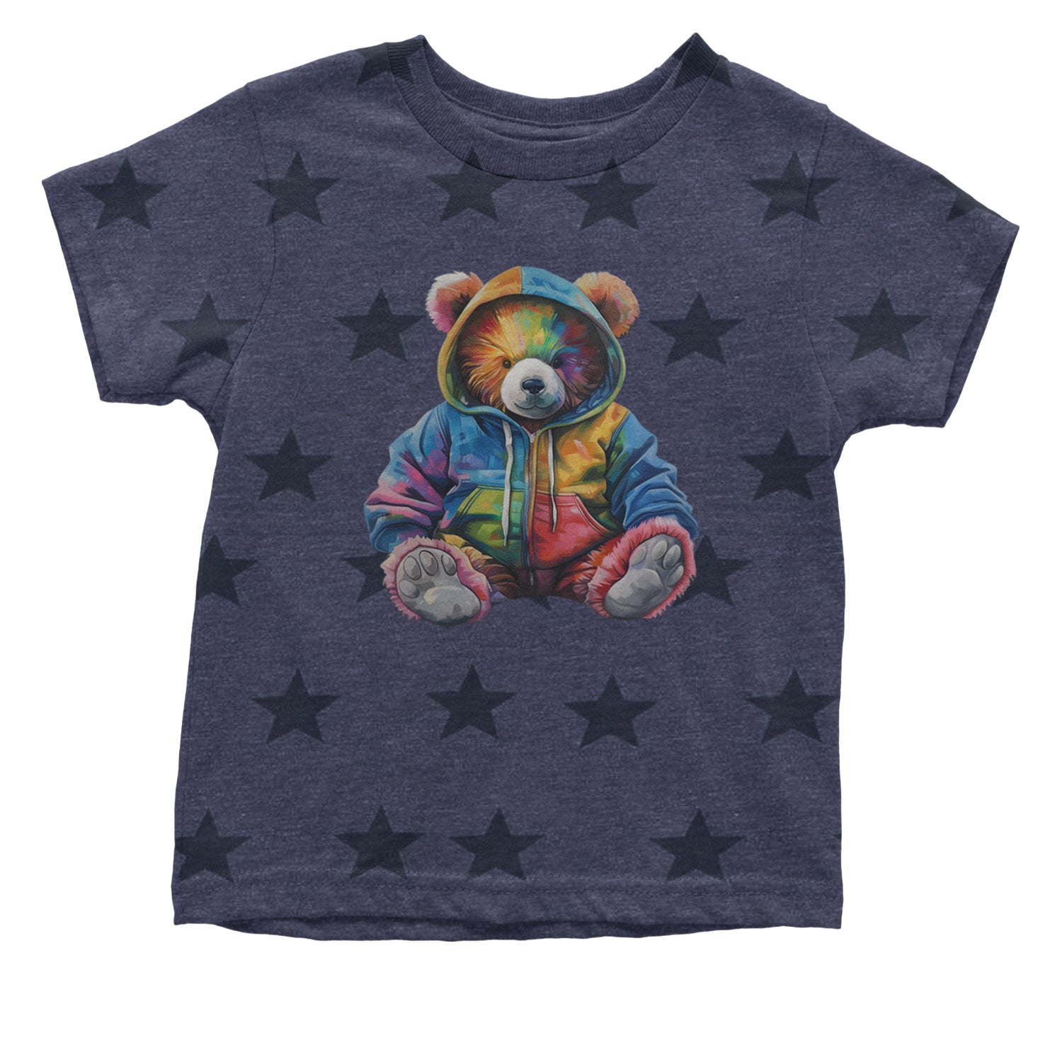 Rainbow Streetwear Urban Graffiti Bear Infant One-Piece Romper Bodysuit Or Toddler T-shirt Navy Blue STAR