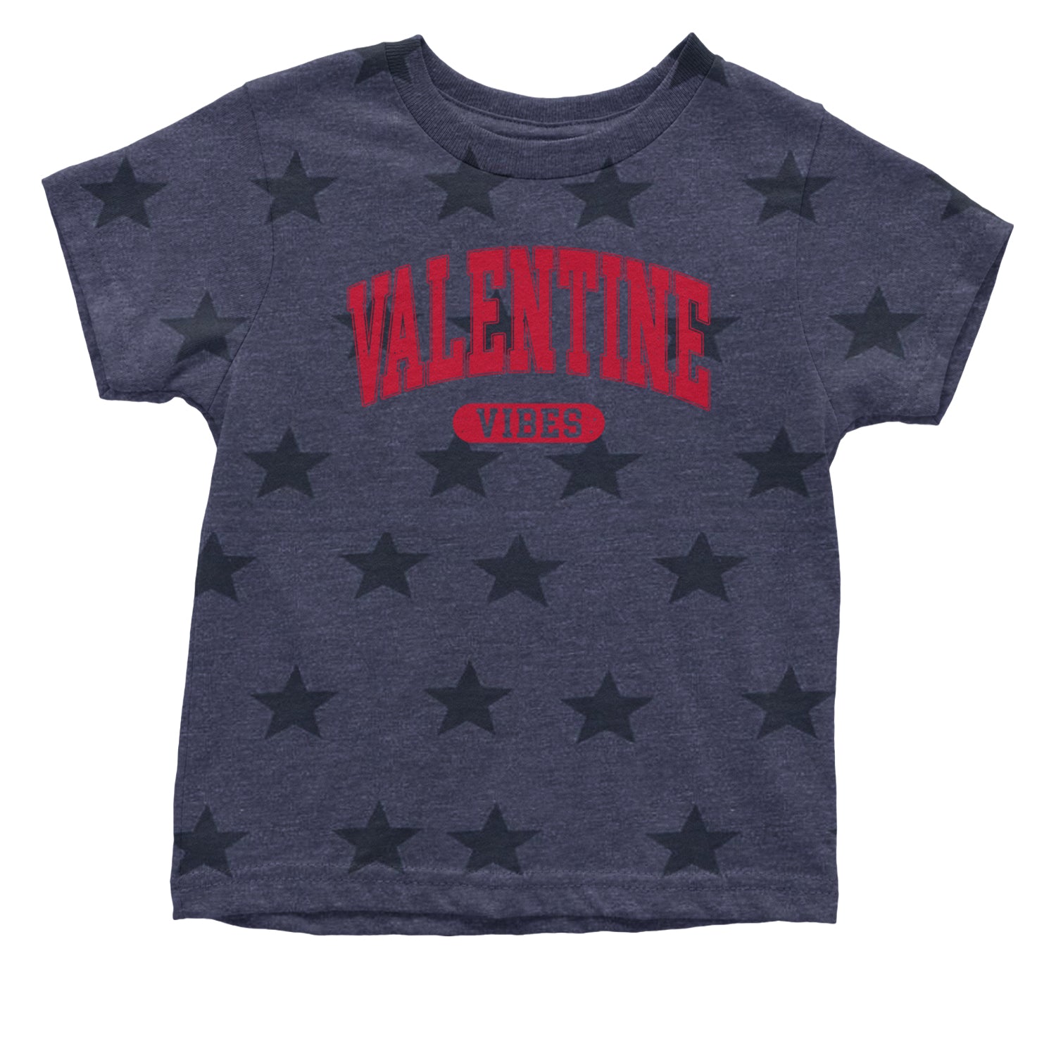 Valentines Vibes Infant One-Piece Romper Bodysuit and Toddler T-shirt Navy Blue STAR