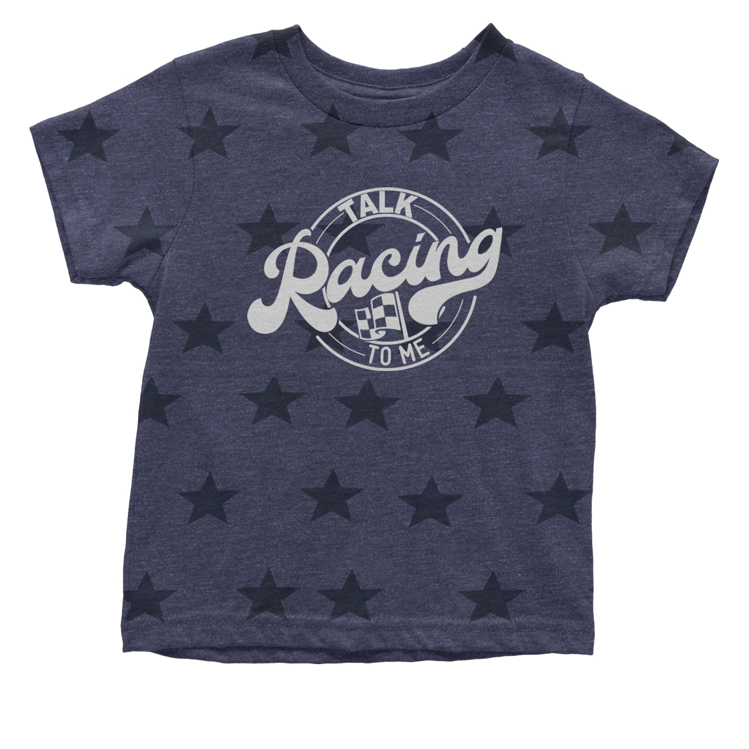 Talk Racing To Me Infant One-Piece Romper Bodysuit and Toddler T-shirt Navy Blue STAR