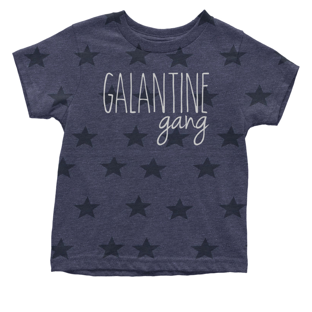 Galentine Gang Valentine's Shirt graphic on Onesie and Toddler T-Shirt in Navy Blue STAR alternate view 2
