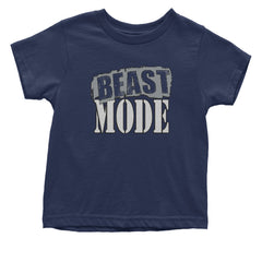 Beast Mode Training Gym Workout graphic on Onesie and Toddler T-Shirt in Navy Blue alternate view 2