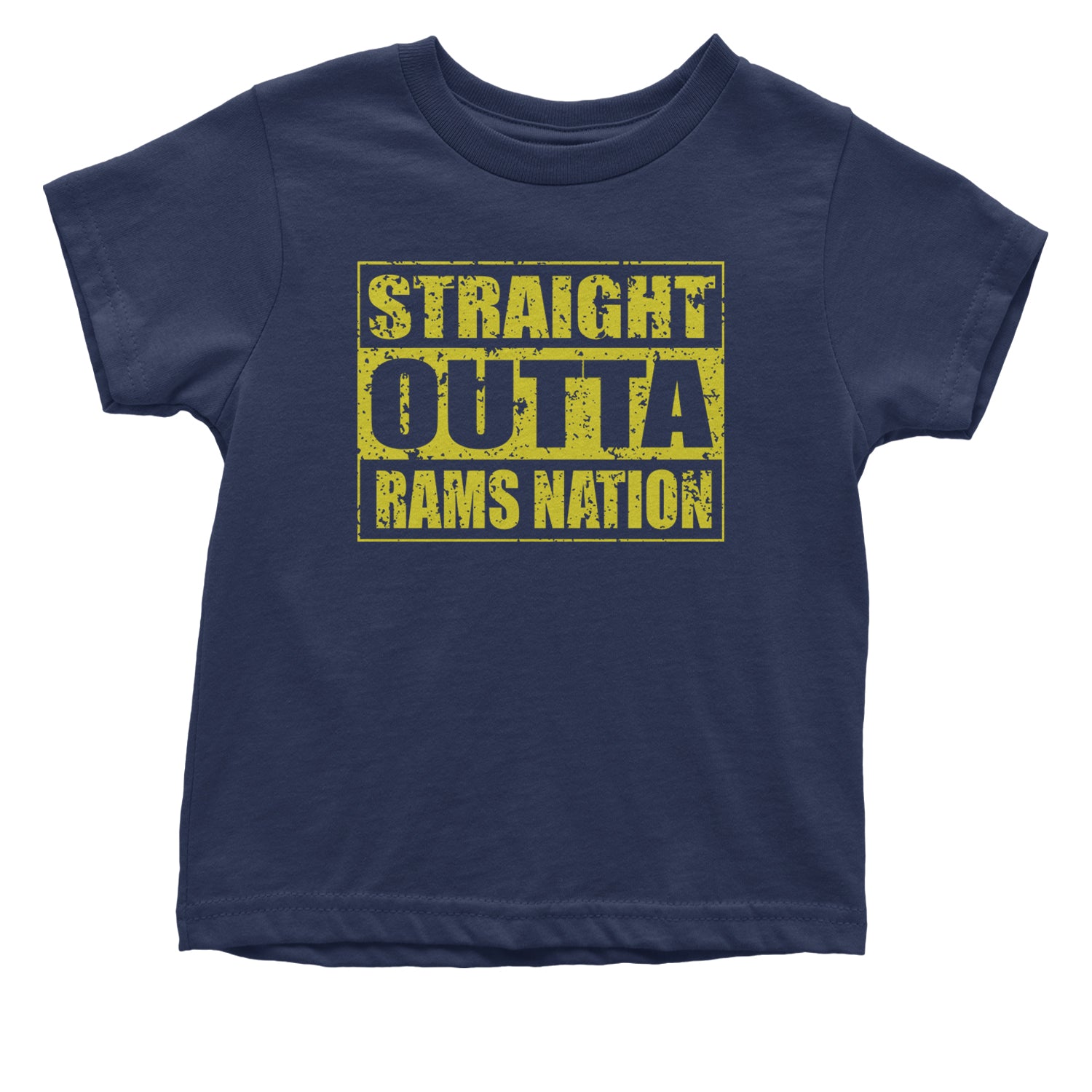 Straight Outta Rams Nation   Infant One-Piece Romper Bodysuit and Toddler T-shirt Navy Blue