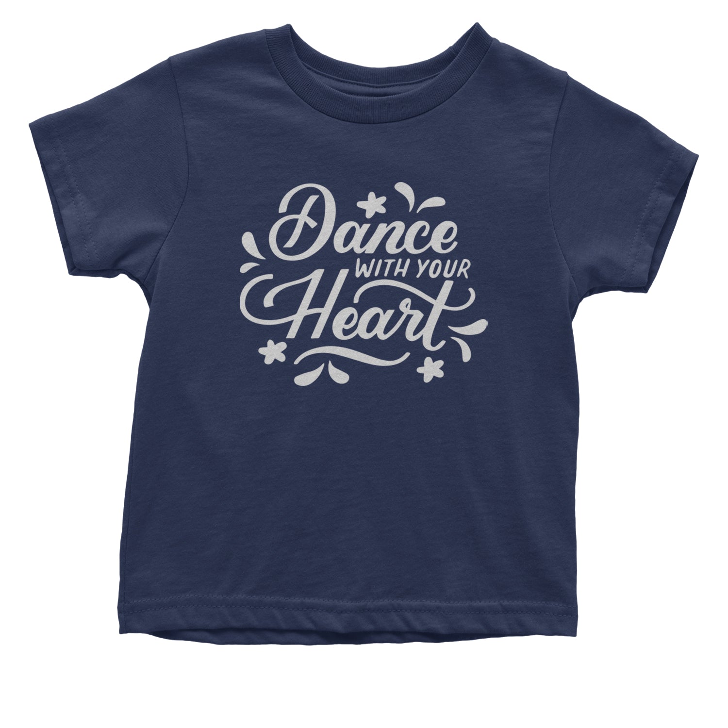 Dance With Your Heart Infant One-Piece Romper Bodysuit and Toddler T-shirt Navy Blue